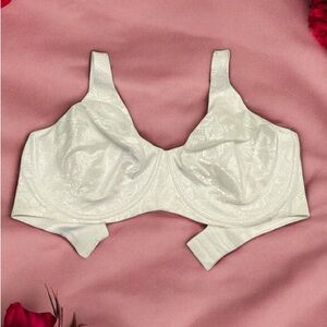 * Bali 42DD White Floral Lace Bra full coverage underwire cushion straps